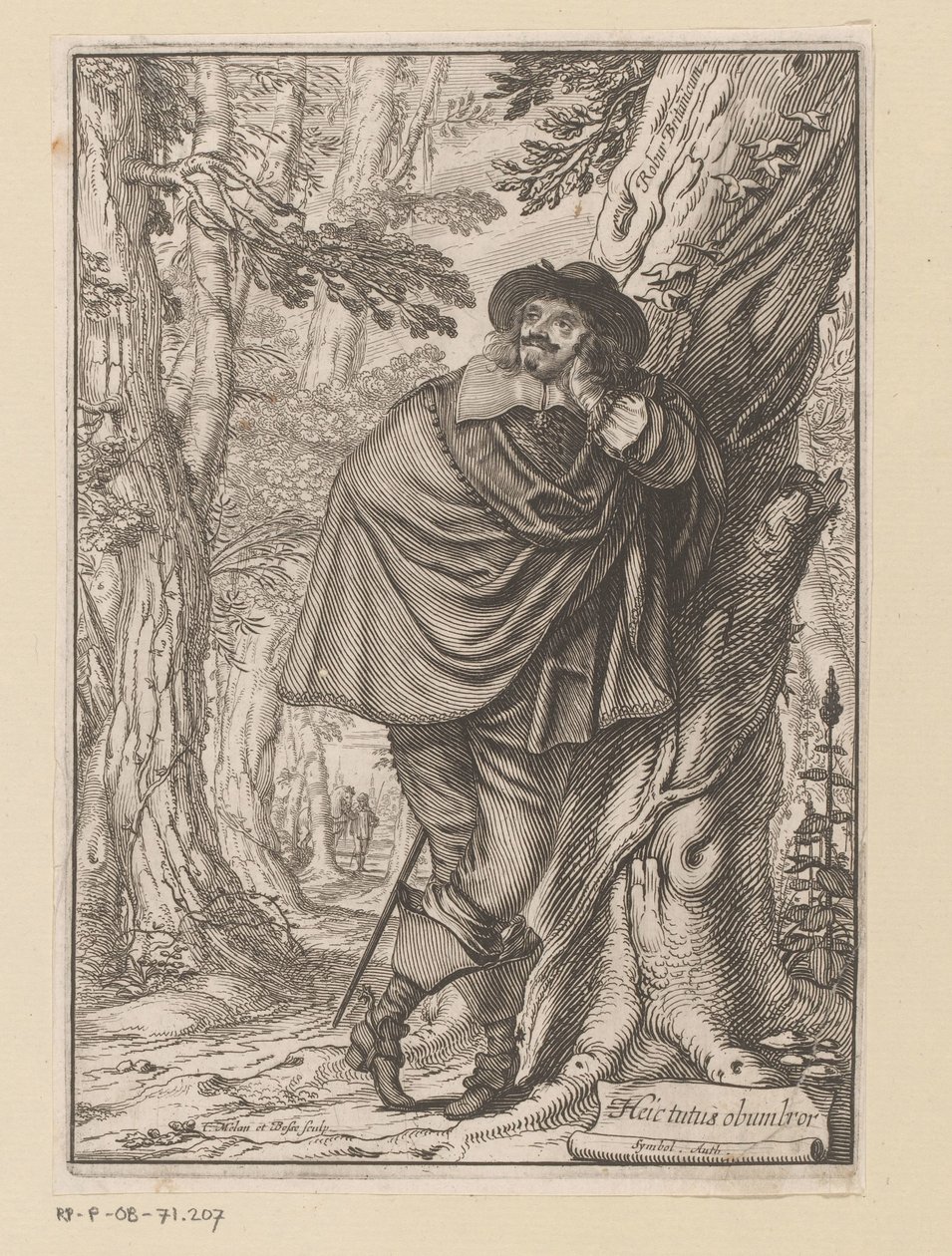 James Howell encostado em uma árvore Página de rosto para: James Howell, Dendrologie (...), 1641 de Claude Mellan