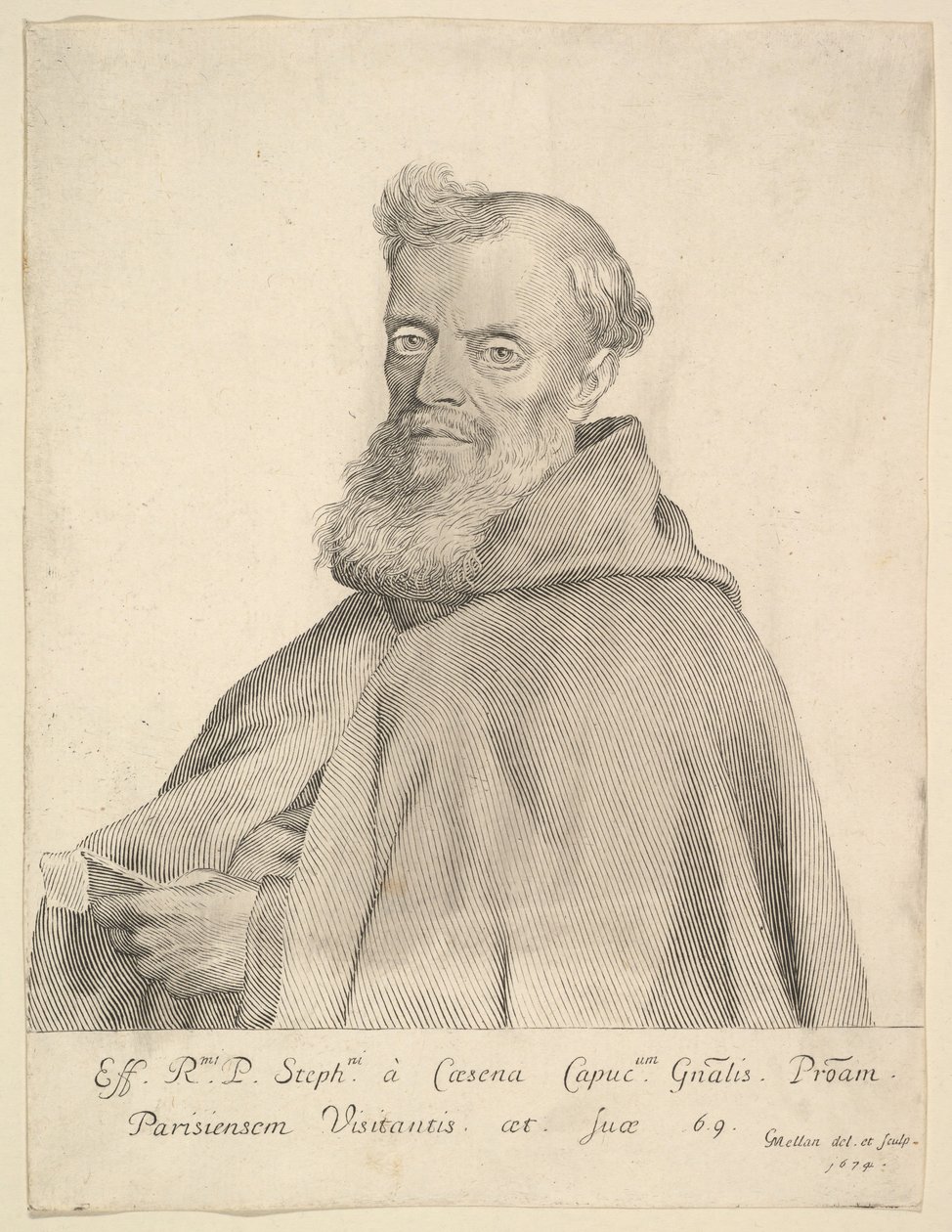 Padre Estevão de Cesena, 1674. de Claude Mellan