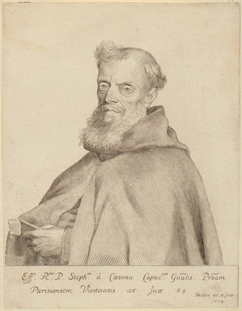 Retrato de Étienne da Cesena de Claude Mellan