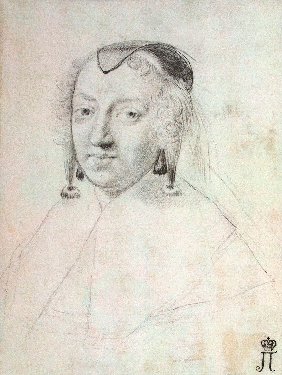 Retrato de Ana da Áustria 1601-1666, antes de 1643. de Claude Mellan