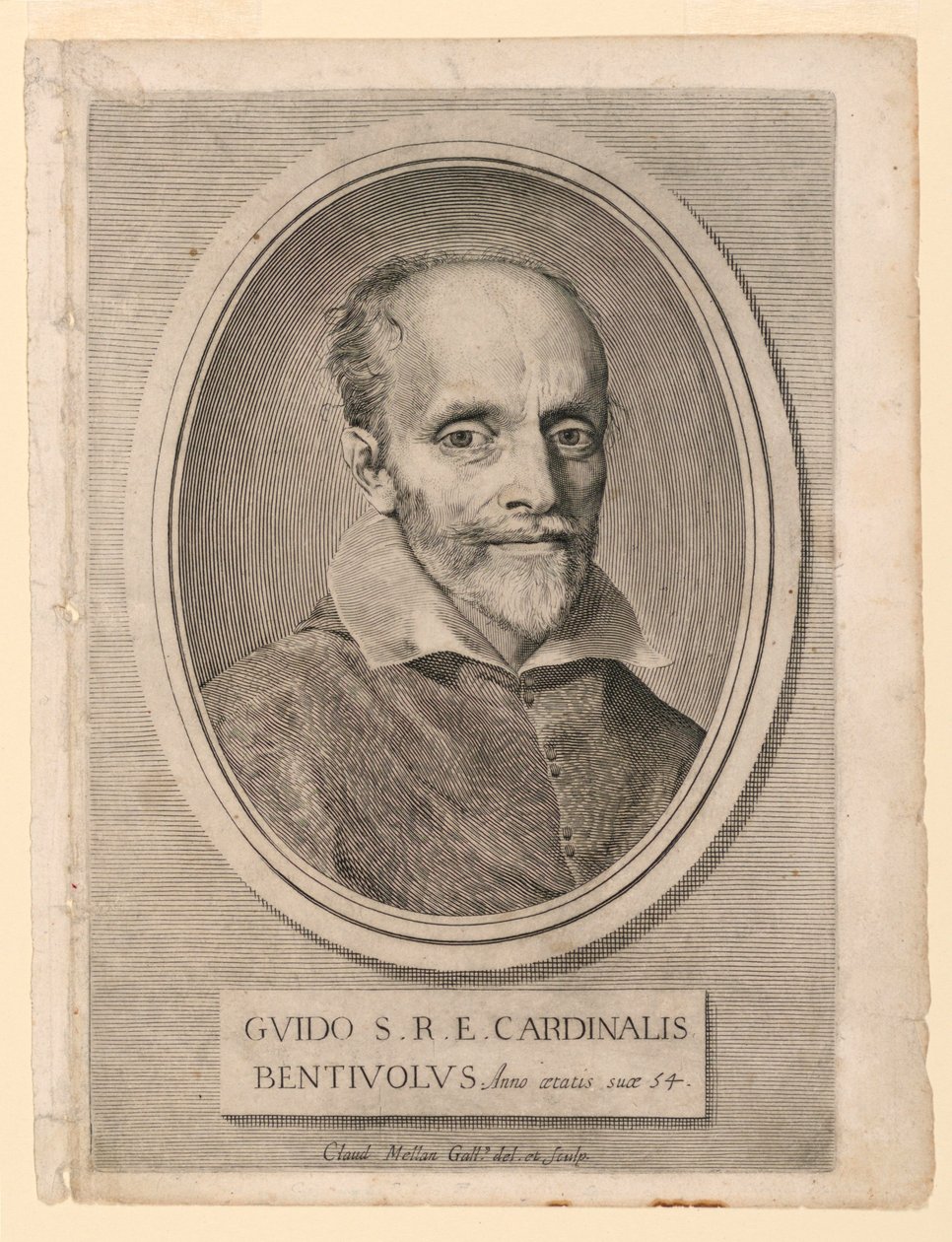 Retrato do Cardeal Guido Bentivoglio de Claude Mellan