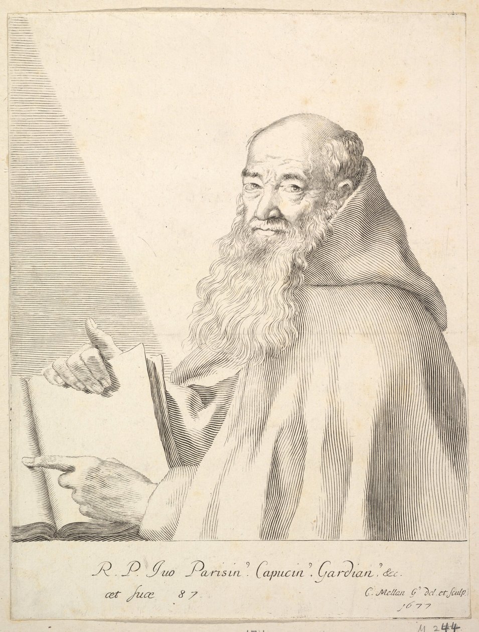 Retrato de Le Père Yves, 1677. de Claude Mellan