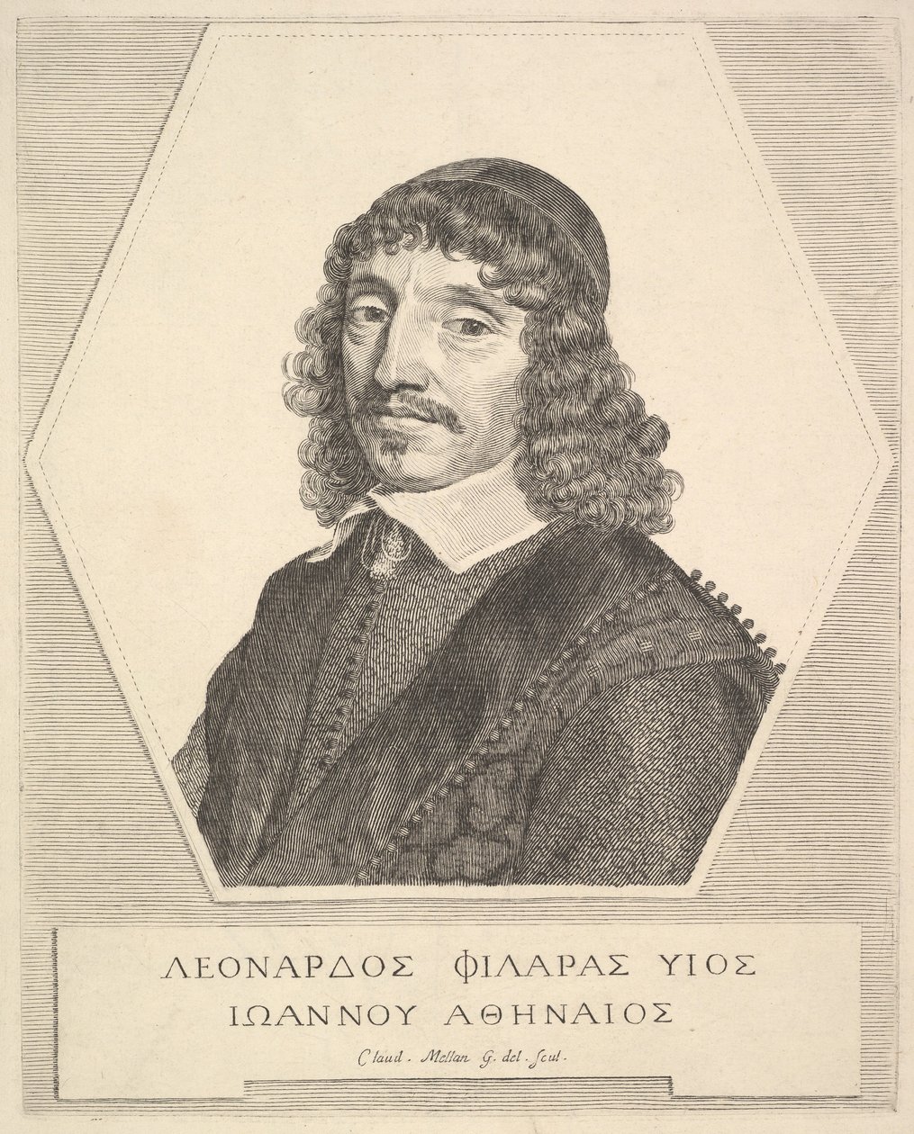 Retrato de Leonardos Philaras, 1651. de Claude Mellan