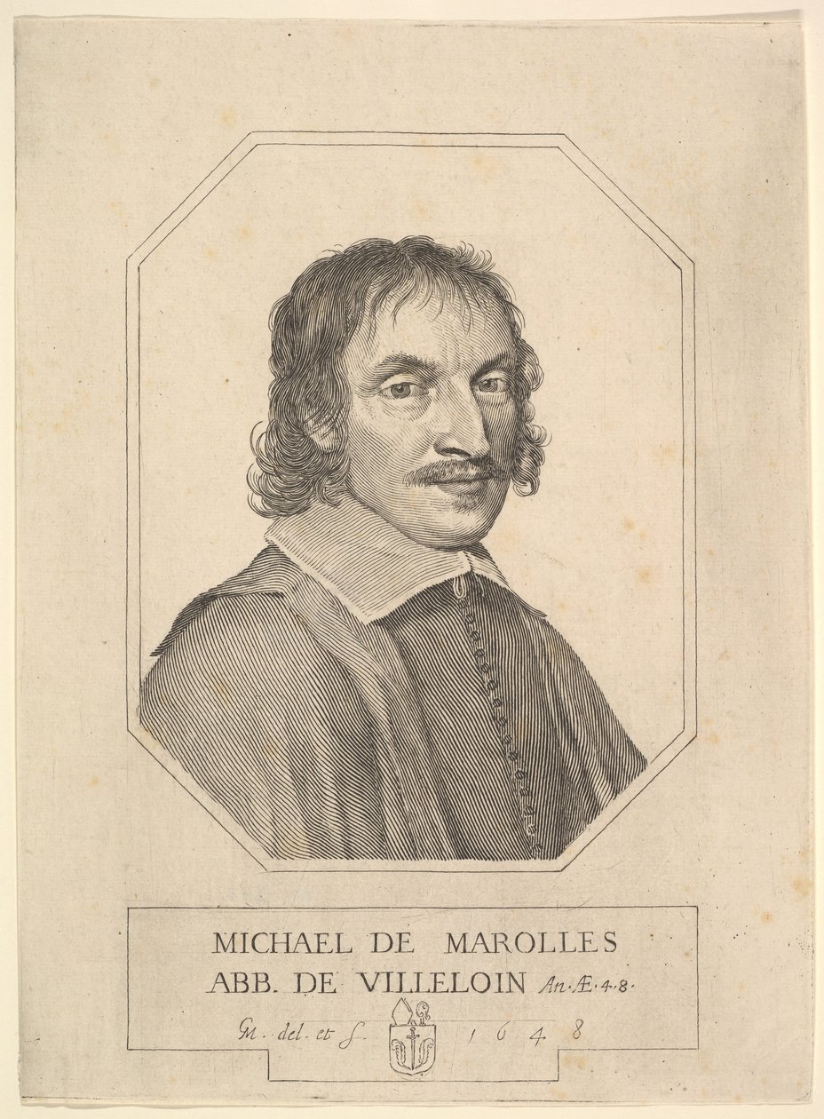Retrato de Michel de Marolles, 1648. de Claude Mellan
