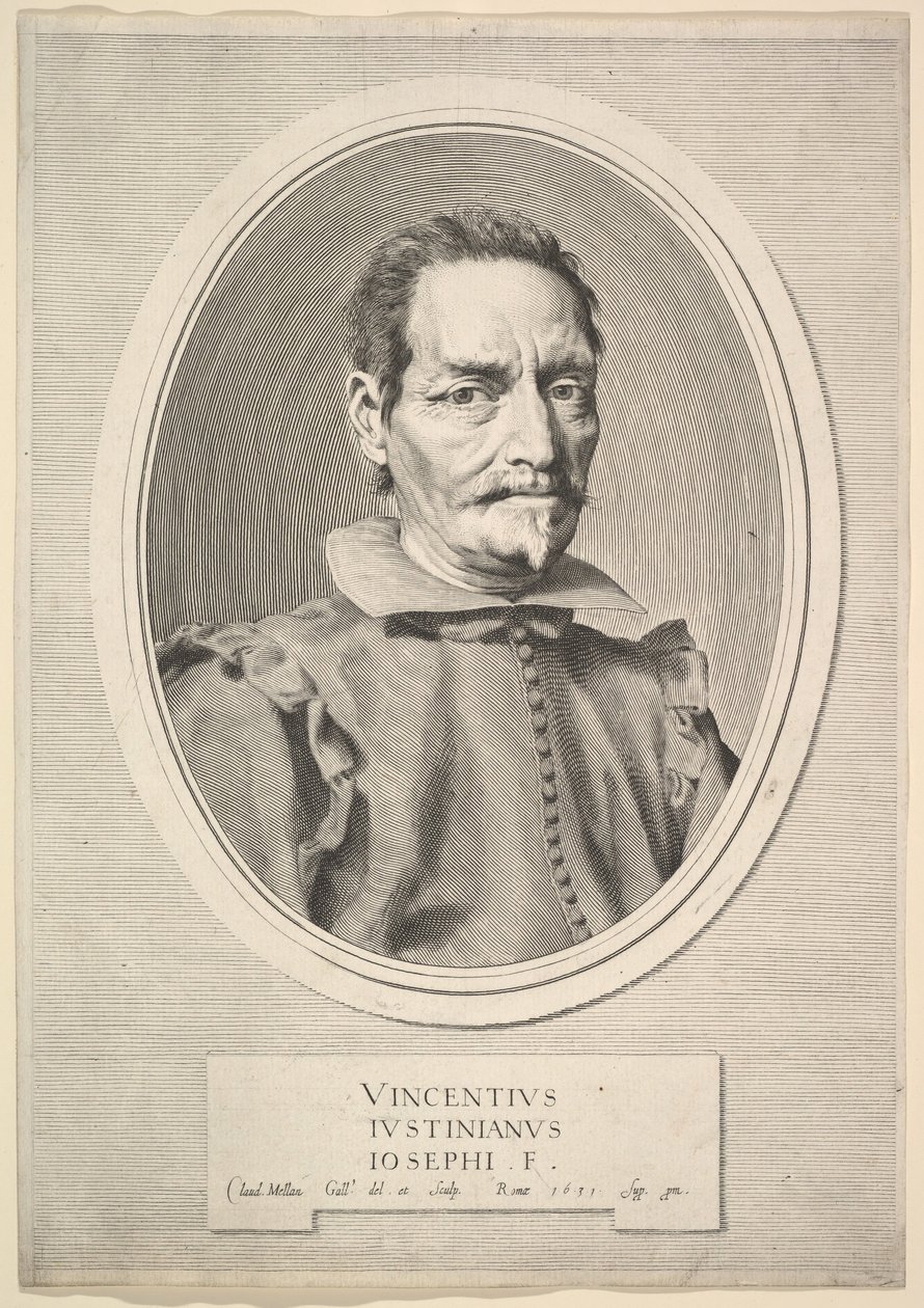 Retrato de Vicenzo Giustiniani, 1631. de Claude Mellan