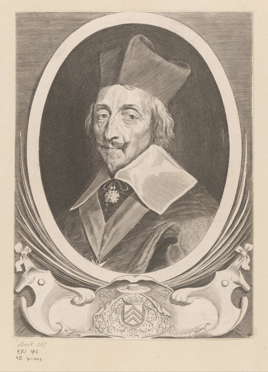 Retrato de Armand-Jean du Plessis, cardeal de Richelieu de Claude Mellan