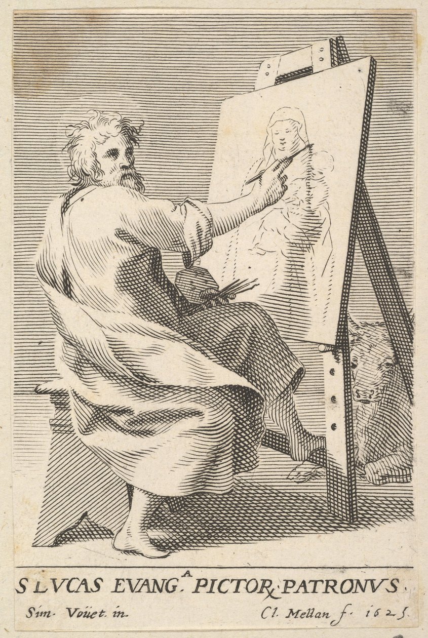 São Lucas pintando a Virgem, 1625. de Claude Mellan