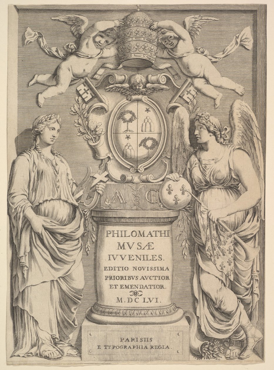 Página de rosto: Philomathus Musae Juveniles, 1655 de Claude Mellan