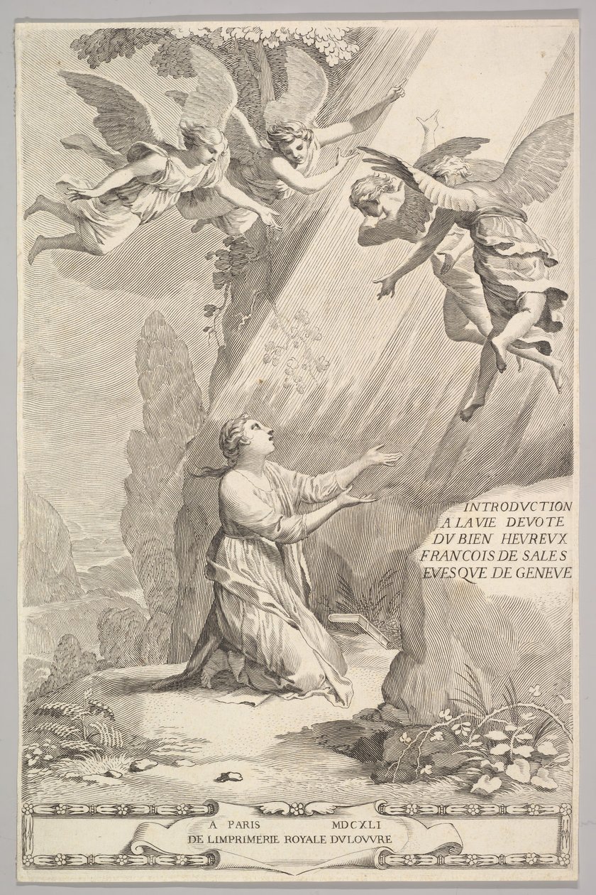 Página de rosto para François de Sales, Introdução à vida devota, 1641. de Claude Mellan