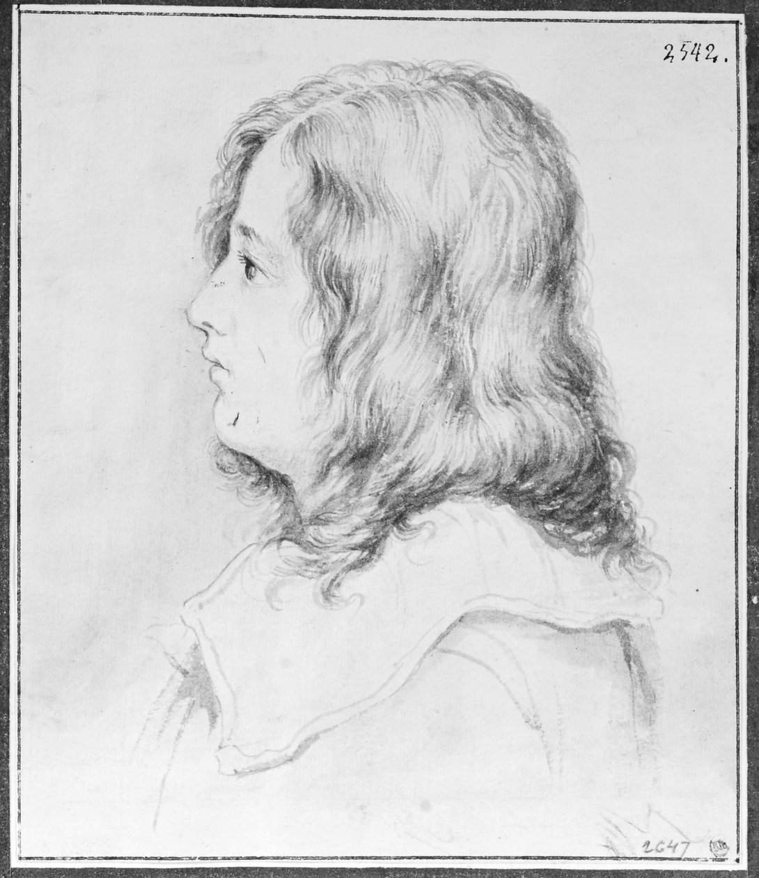 Jovem cavalheiro de cabelo comprido de Claude Mellan