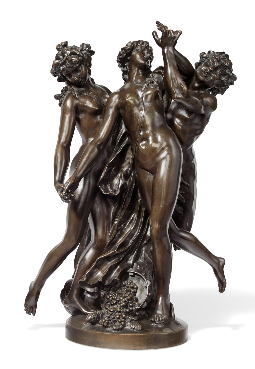 As Três Graças, c.1860 (bronze) de Claude Michel (after) Clodion