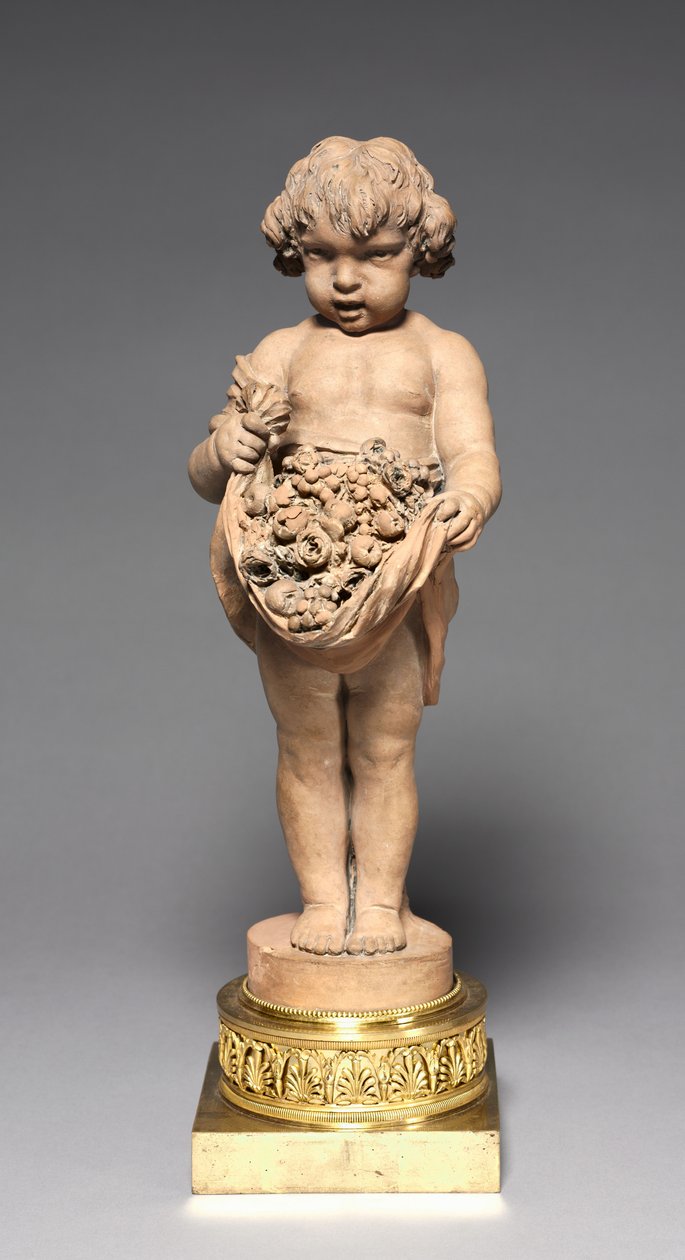 Criança carregando frutas e flores, século 18 a 19 de Claude Michel Clodion