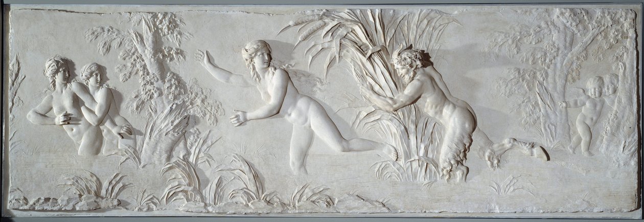 Pan perseguindo Syrinx sob o olhar de Amour Bas relief de Claude Michel dit Clodion (1738-1814). Por volta de 1782 Paris, Museu do Louvre de Claude Michel Clodion