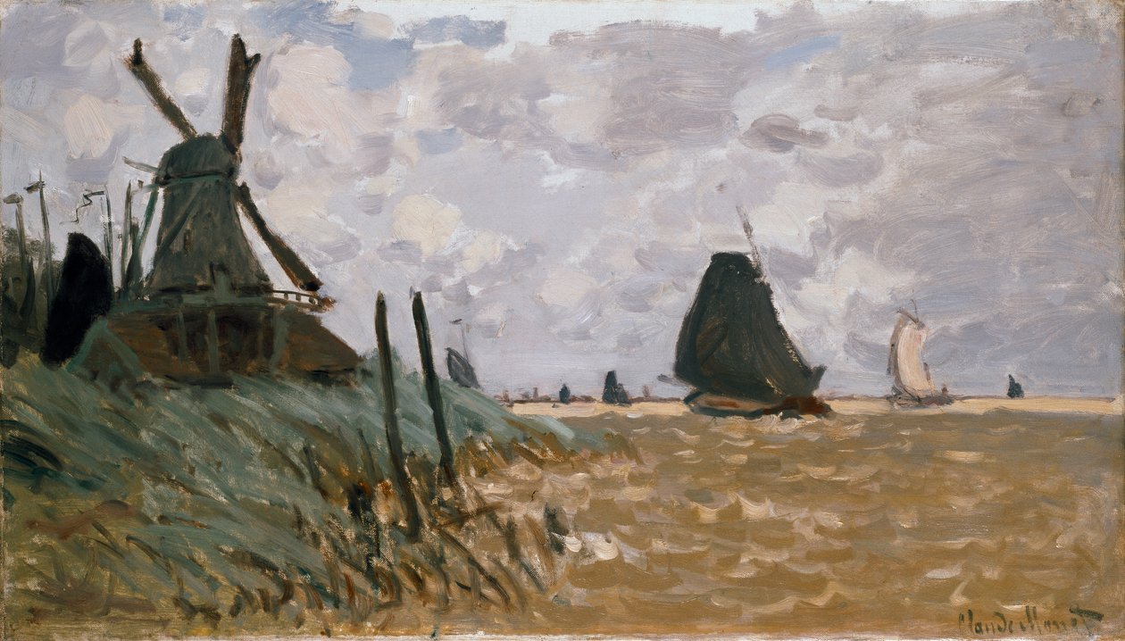 Um moinho perto de Zaandam, 1871 de Claude Monet