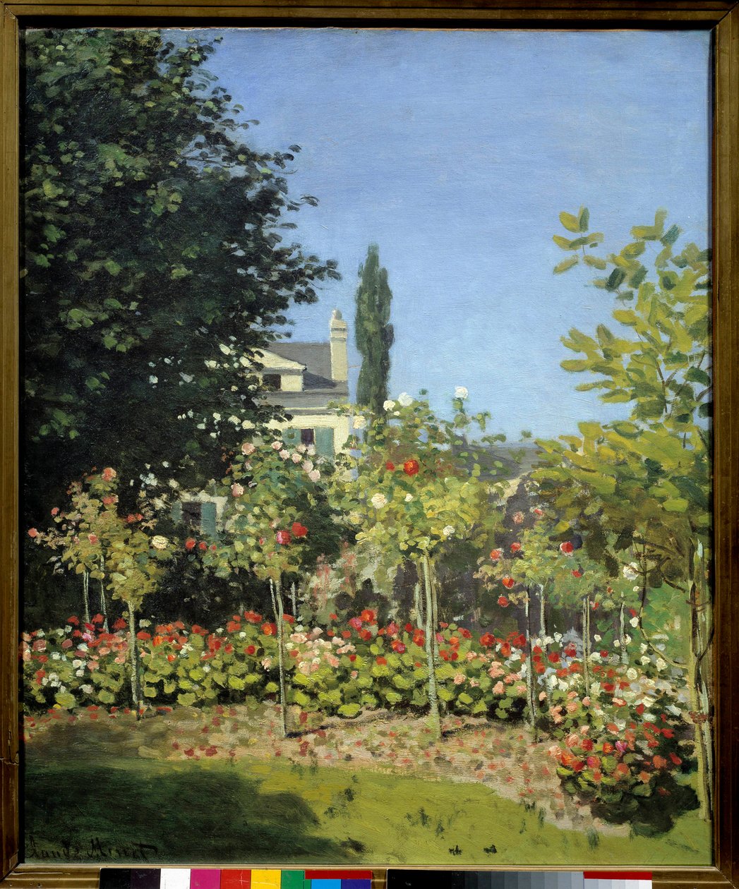 Um jardim de flores em Sainte Adresse. Pintura de Claude Monet (1840-1926) de Claude Monet