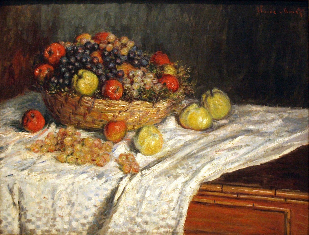 Maçãs e uvas de Claude Monet