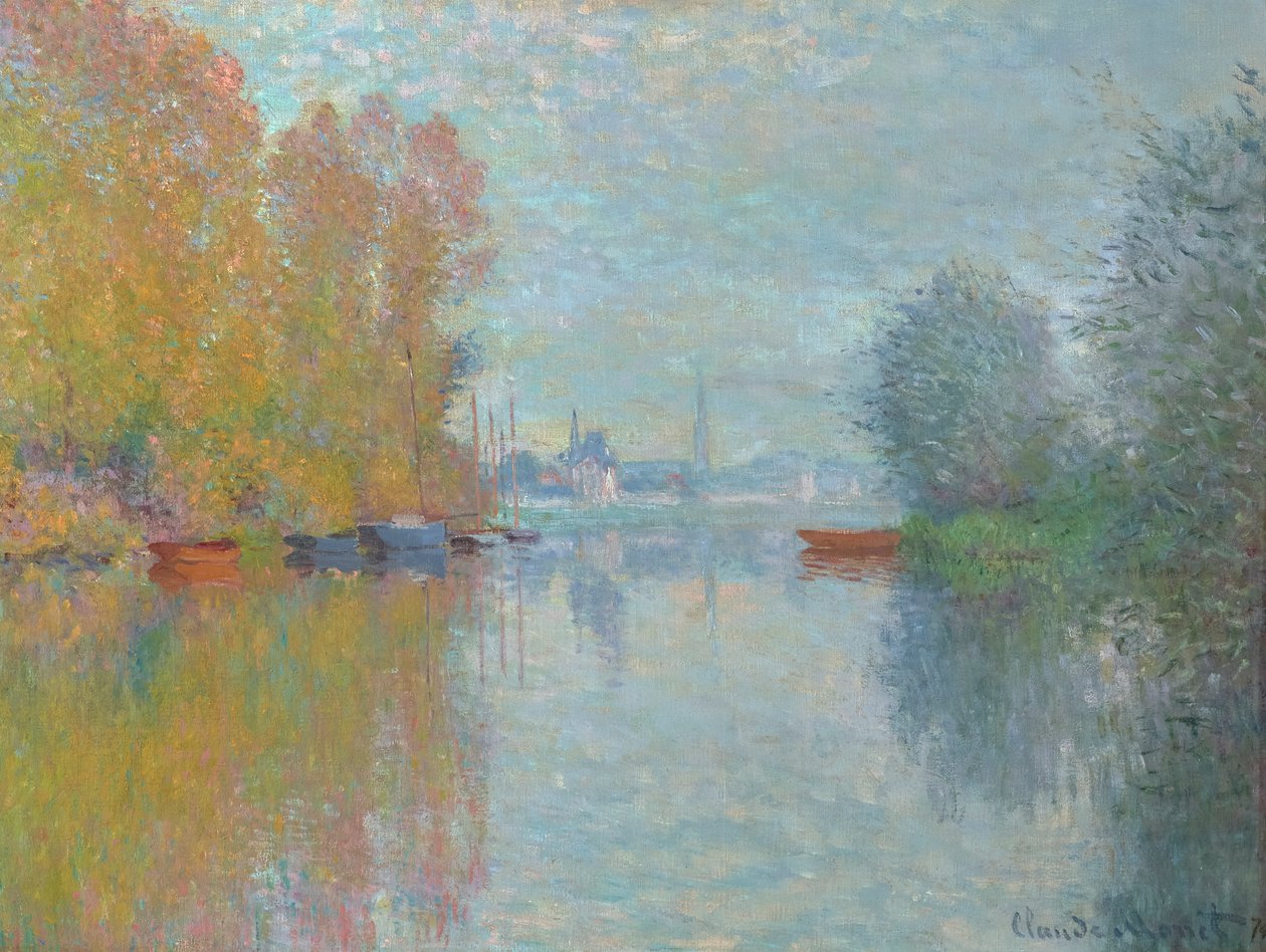 outono no Sena, Argenteuil 1873 (óleo sobre tela) de Claude Monet