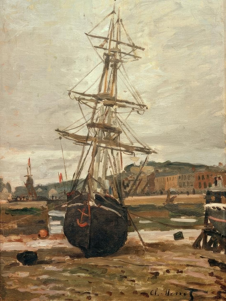 Barco encalhado em Fecamp de Claude Monet