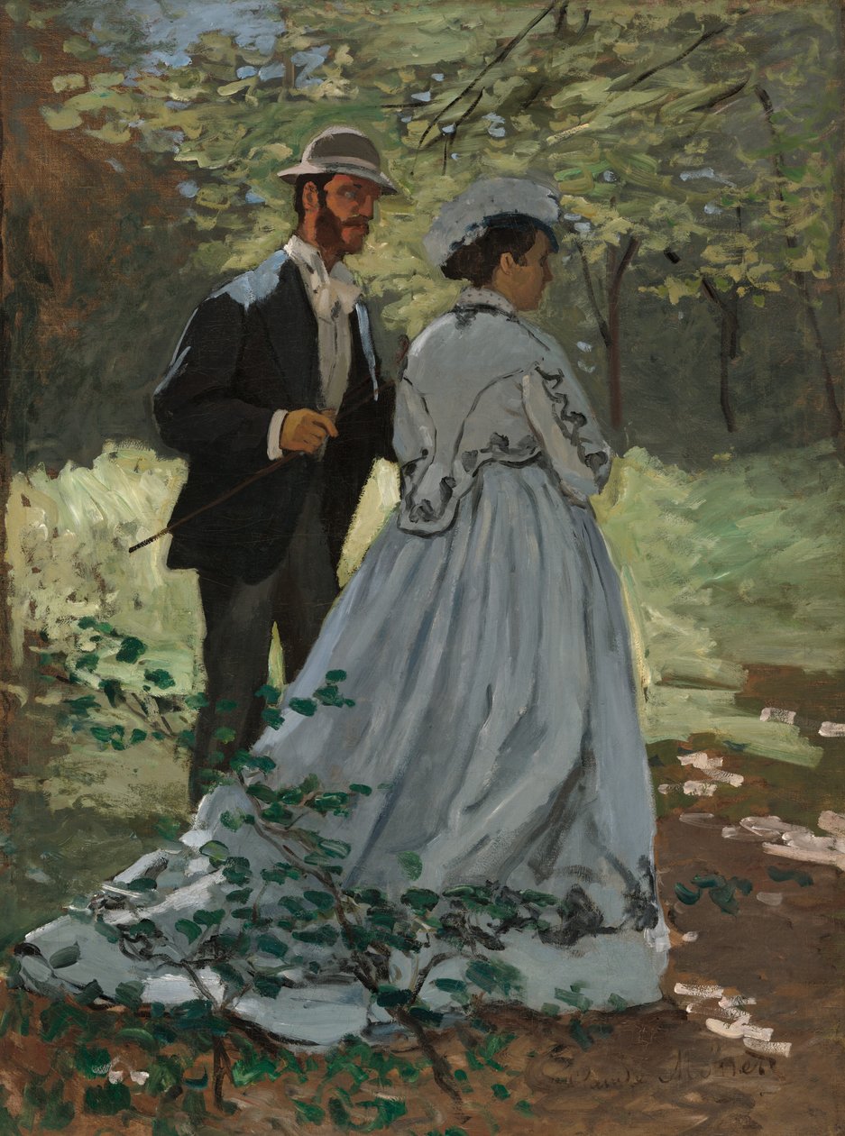 Bazille e Camille Estudo para Almoço na Grama, 1865. de Claude Monet