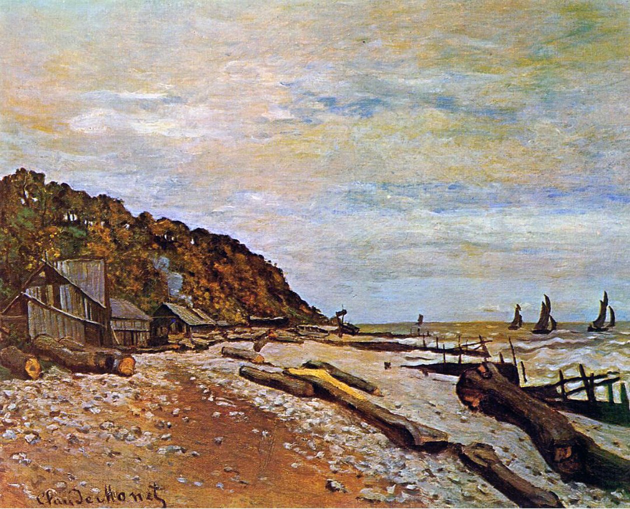 Estaleiro perto de Honfleur, 1864 de Claude Monet