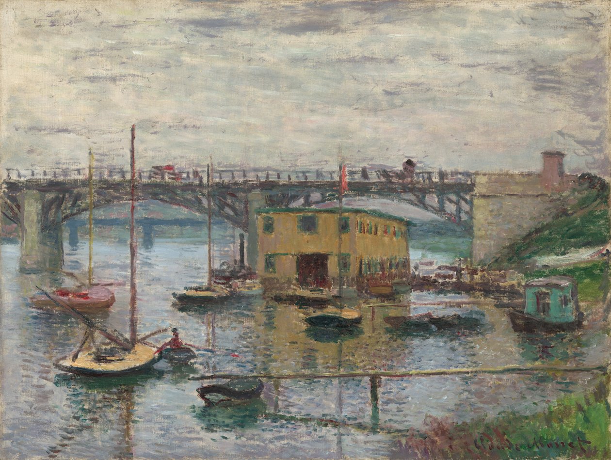 Ponte em Argenteuil em um dia cinza de Claude Monet
