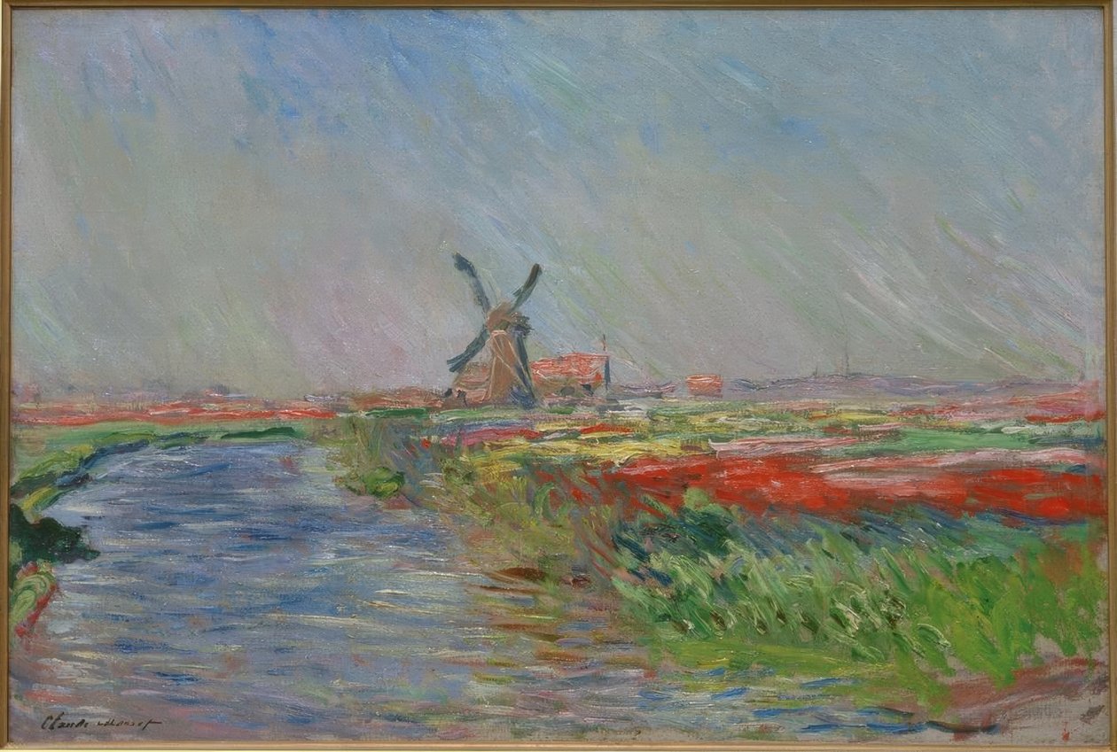 Campos de tulipas na Holanda de Claude Monet