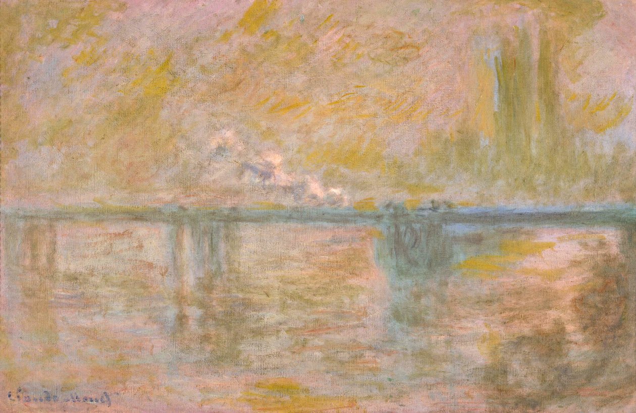 Charing-Cross Bridge em Londres, c.1902 (óleo sobre tela) de Claude Monet