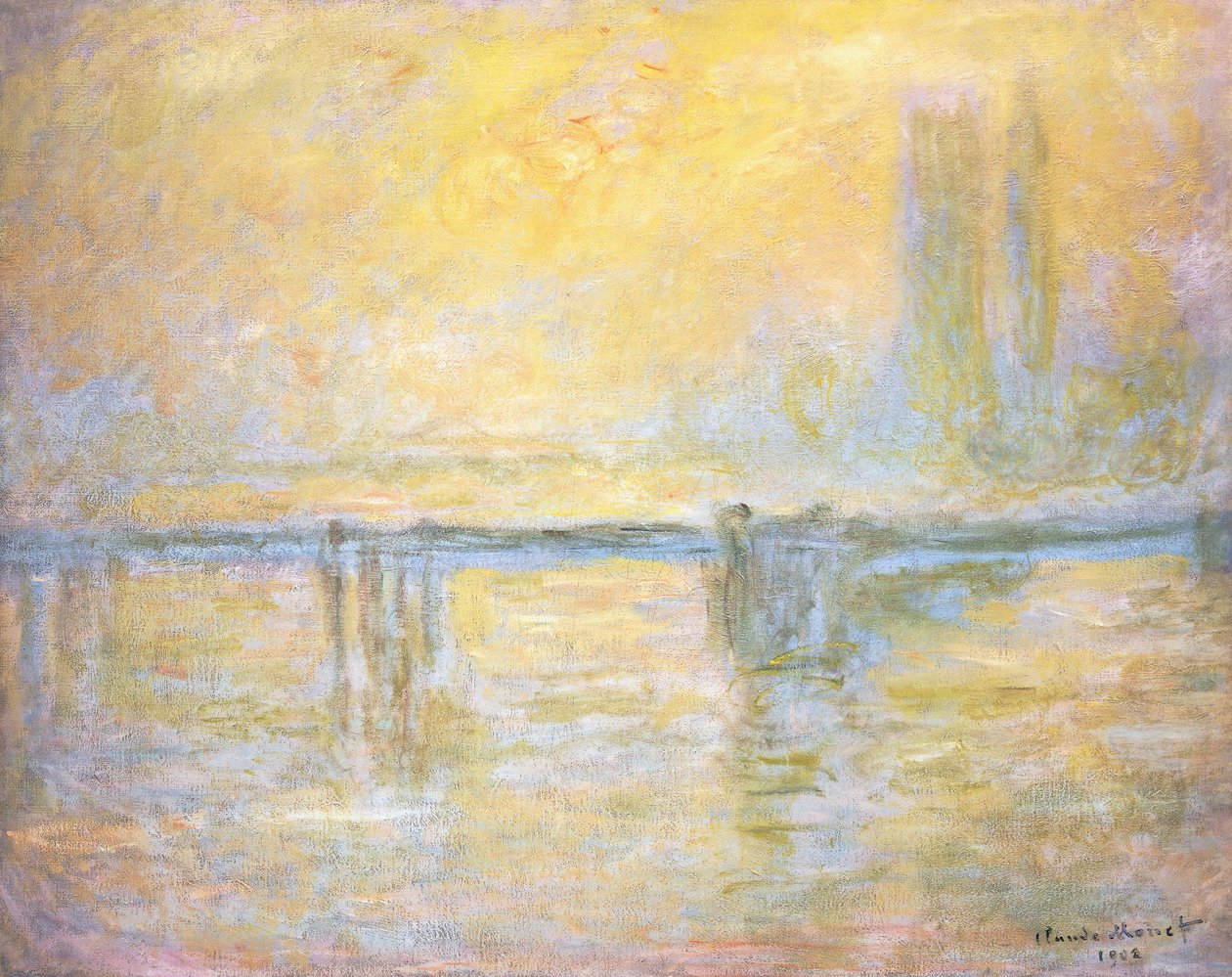 Ponte de Charing Cross, Nevoeiro; Ponte de Charing Cross, Brouillard, 1902 de Claude Monet