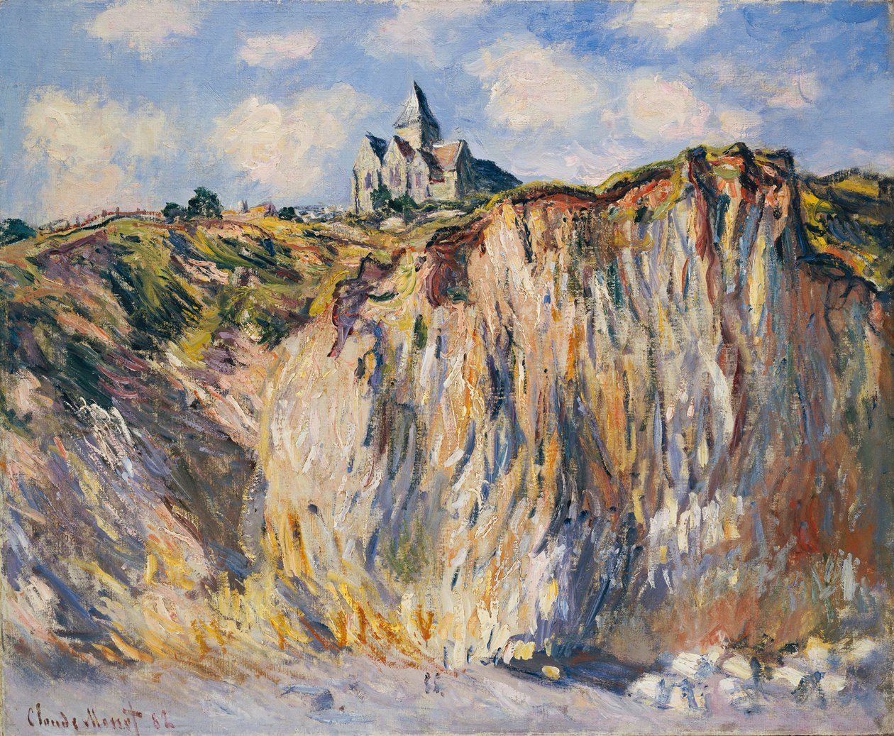 Igreja em Varengeville, manhã, 1882 de Claude Monet