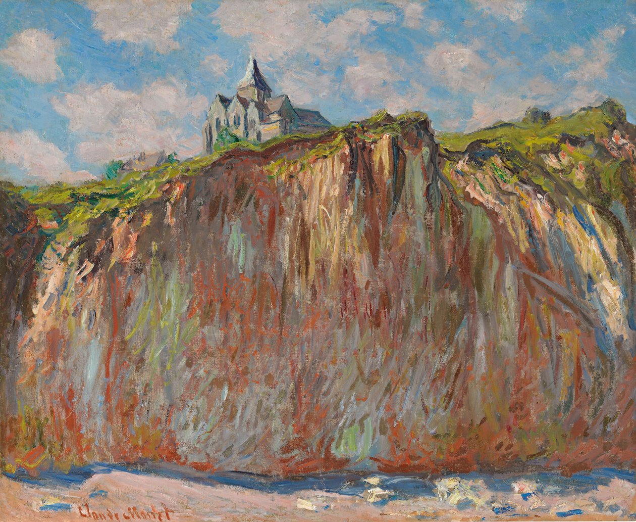 Igreja de Varengeville, efeito da manhã; Igreja de Varengeville, efeito da manhã, 1882 de Claude Monet