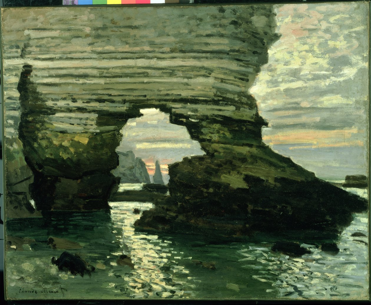 Penhasco em Etretat, c.1868-69 de Claude Monet