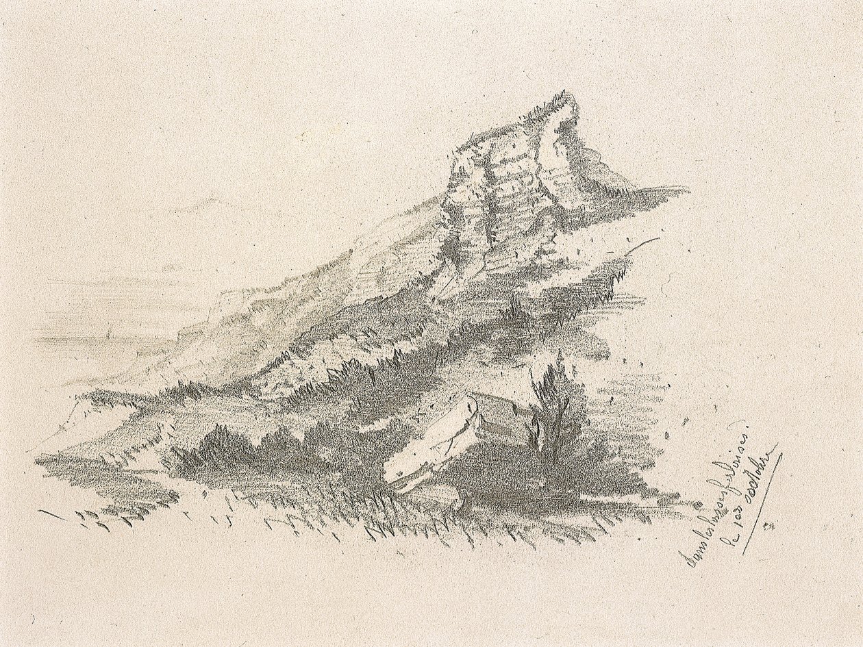 Penhasco no endereço Ste, 1857 de Claude Monet