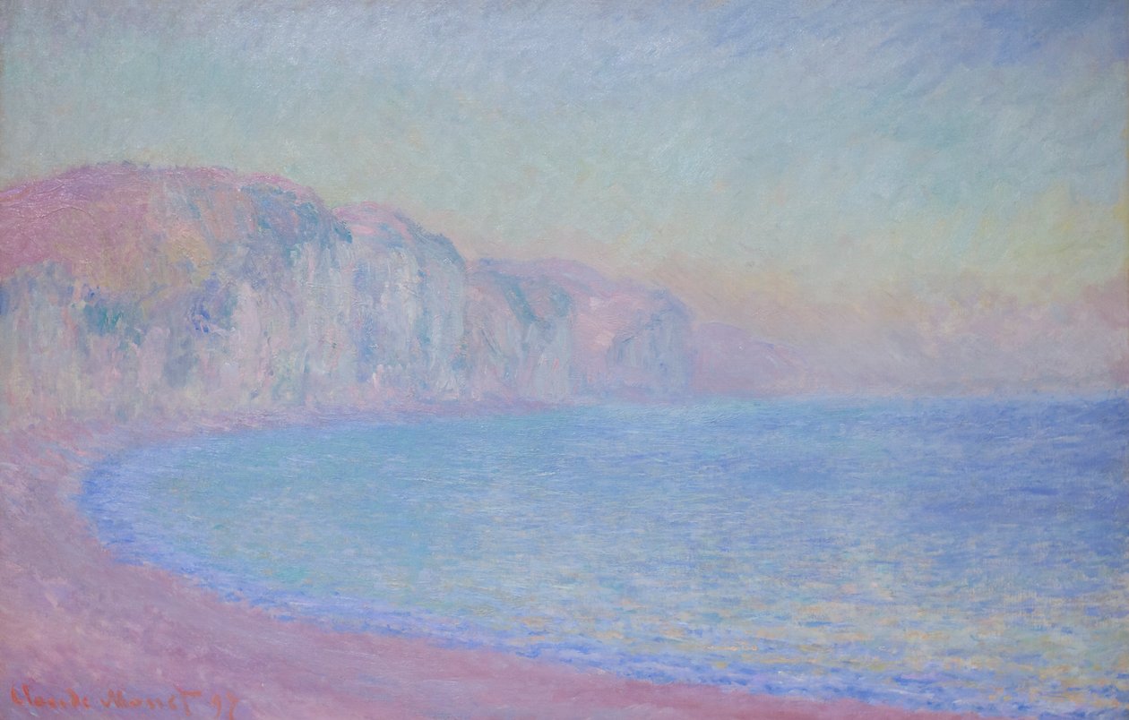 Falésias em Pourville, sol nascente de Claude Monet