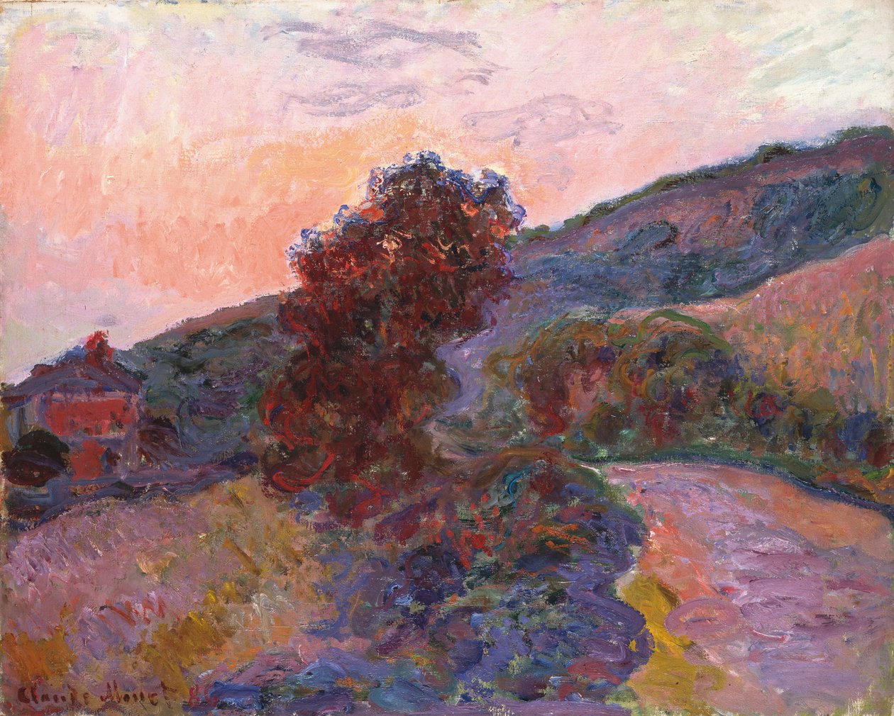 Pôr do sol em Giverny, 1886 de Claude Monet
