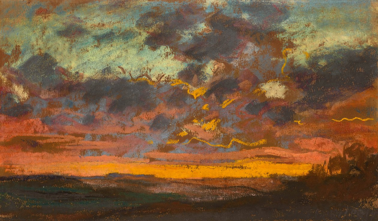 Sunset, c. 1868 (pastel sobre papel) de Claude Monet