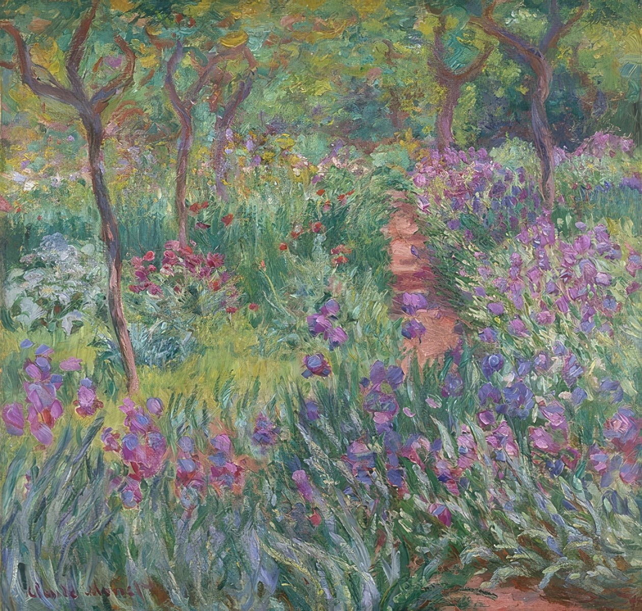O jardim do artista em Giverny. 1900 de Claude Monet