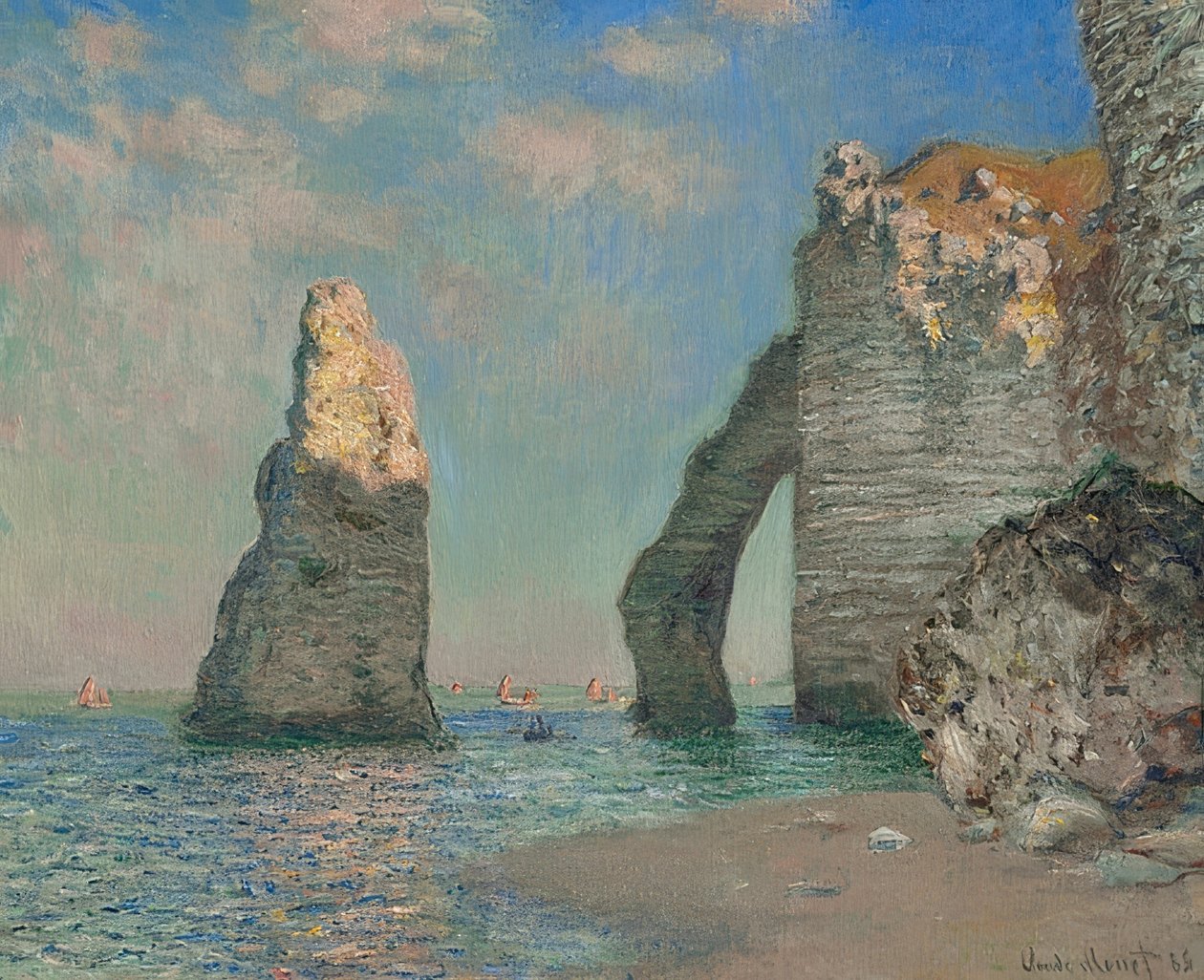 As rochas em Étretat. 1885 de Claude Monet