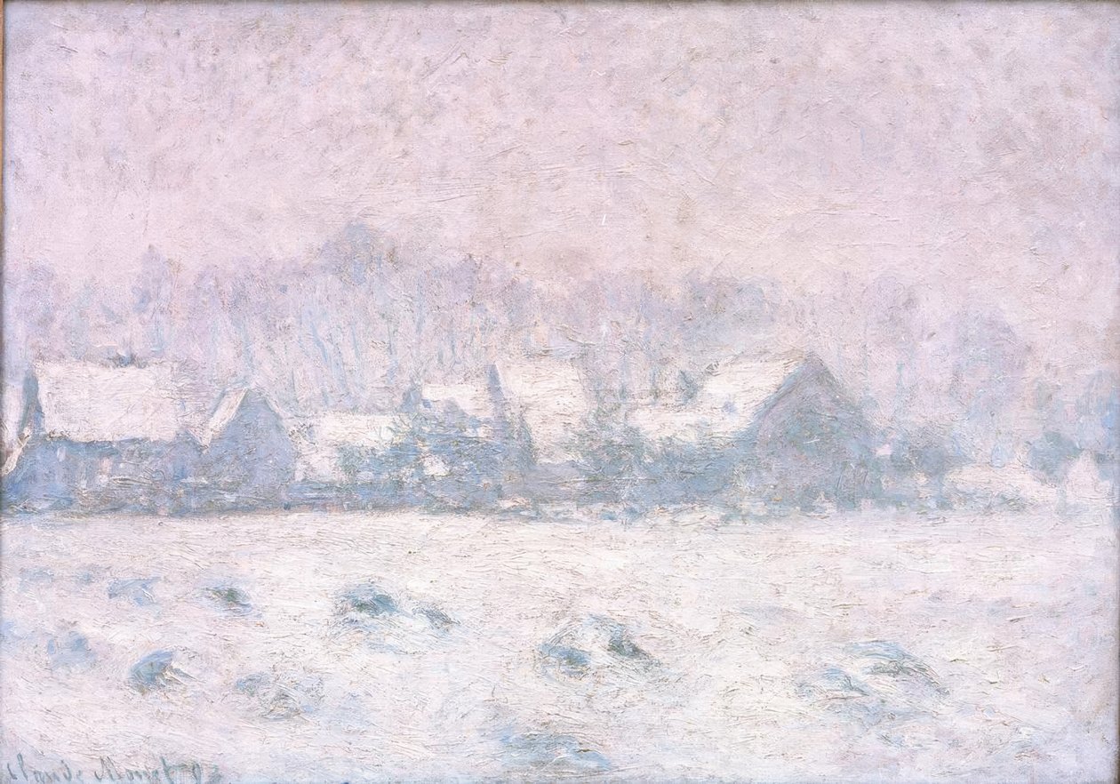 Efeito de neve em Giverny (Schnee em Giverny) de Claude Monet