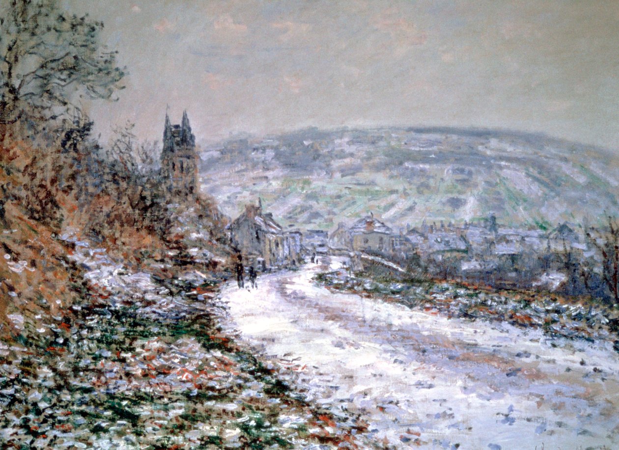 Entrada para a vila de Vetheuil no inverno de 1880 de Claude Monet