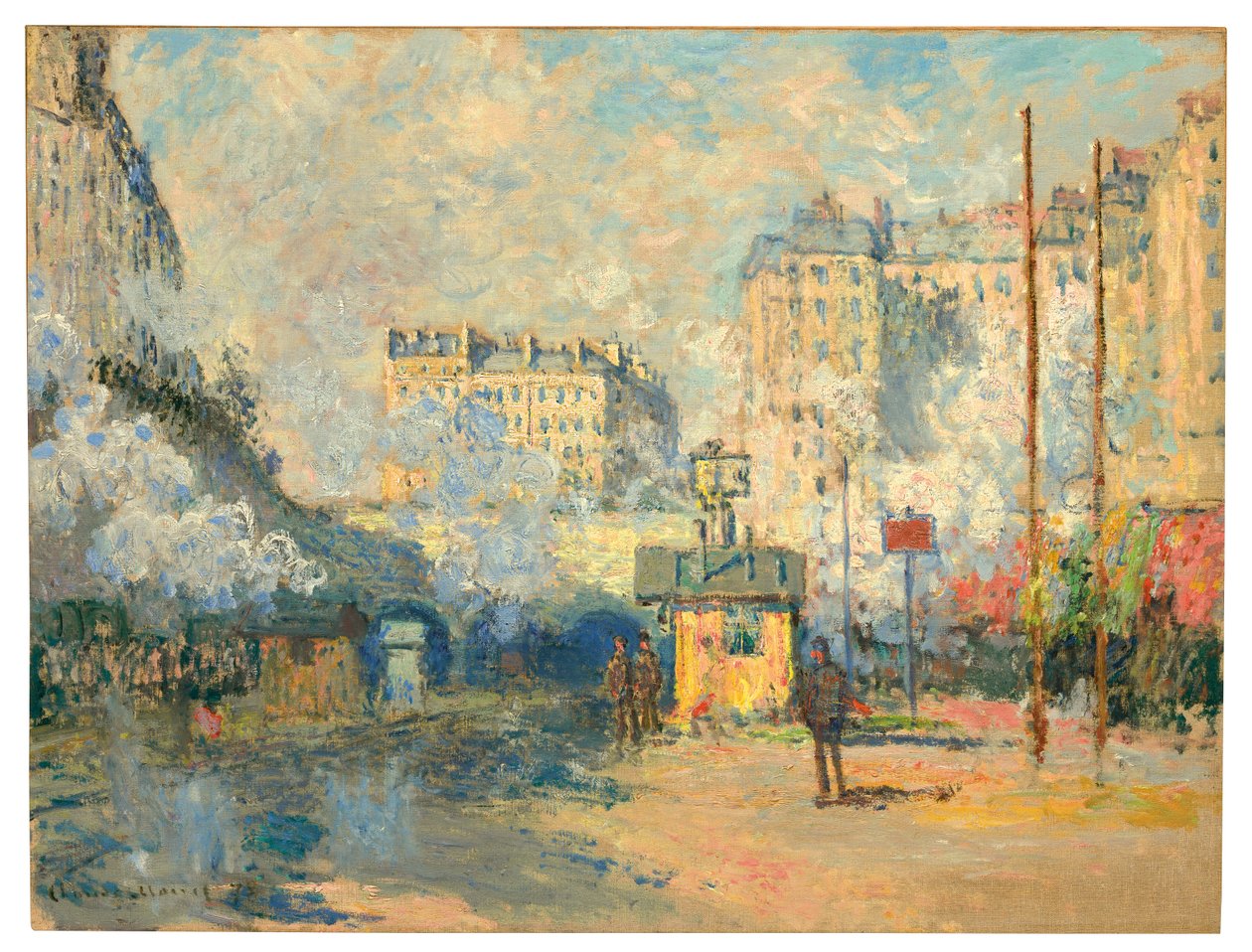Exterior da estação Saint-Lazare, efeito da luz solar, 1877 de Claude Monet