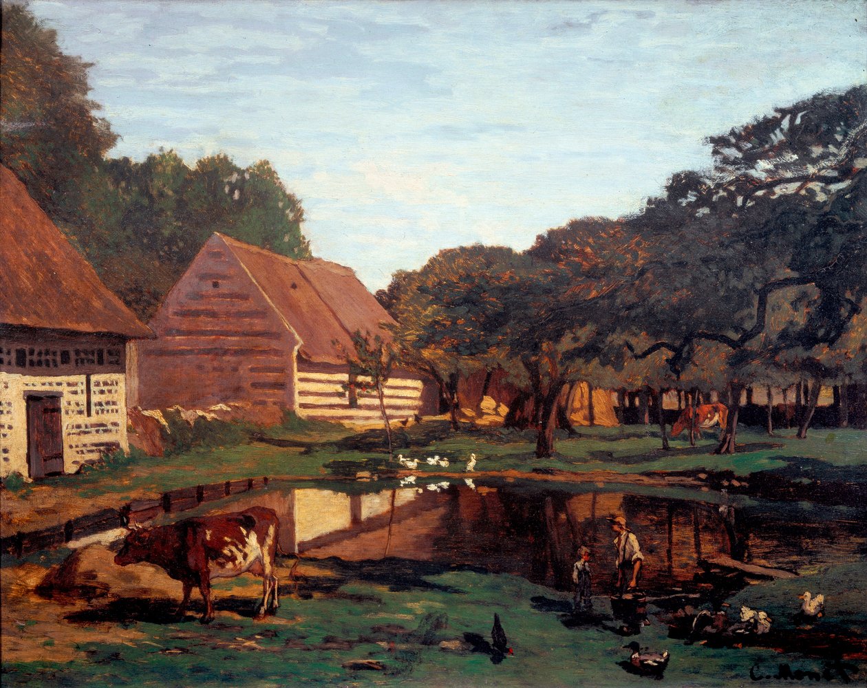 Quintal da fazenda na Normandia (Pintura, c.1863) de Claude Monet