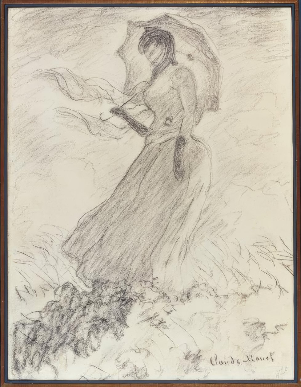 Mulher com um guarda-sol de Claude Monet