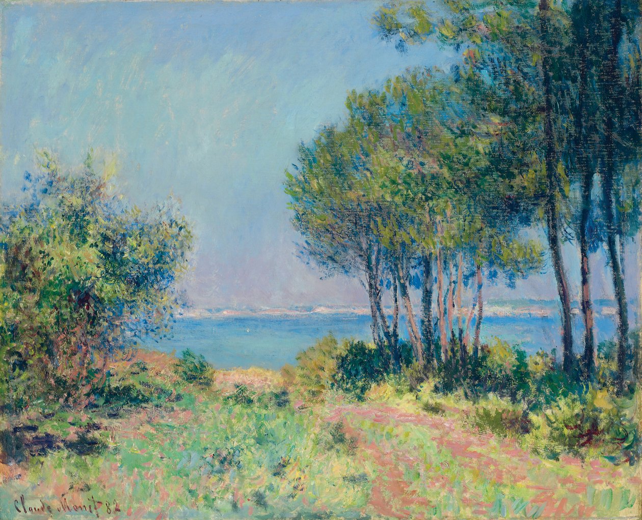 Para árvores em Varengeville; Les sapins e Varengeville, 1982 de Claude Monet
