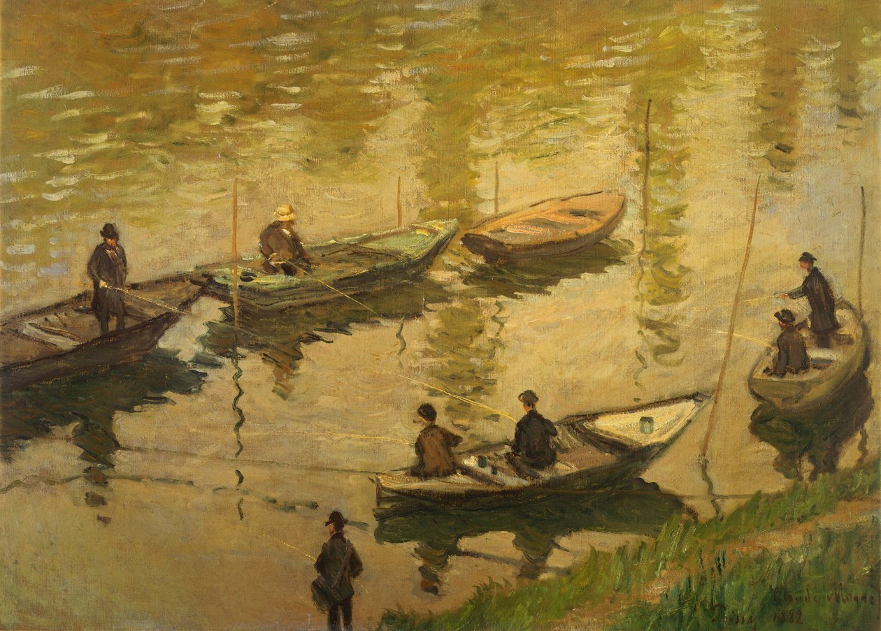 Pescadores no Sena de Claude Monet