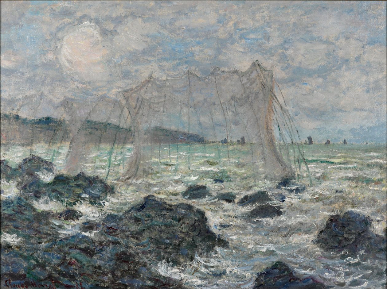 Redes de pesca em Pourville de Claude Monet