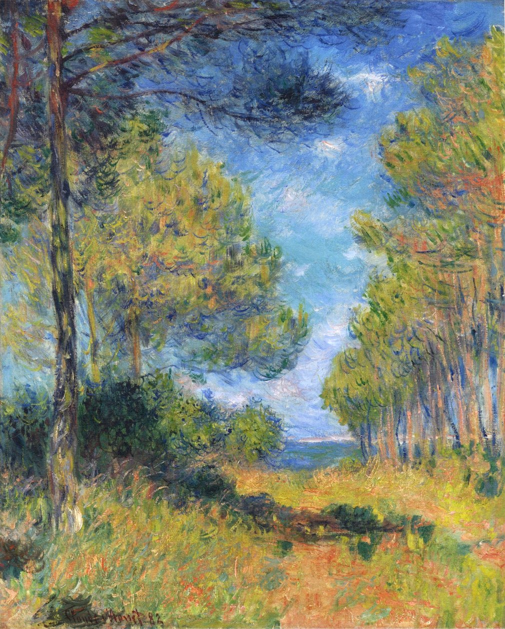 Francês: Allée de sapins à Varengeville
Alemão: Tannenallee in Varengeville de Claude Monet