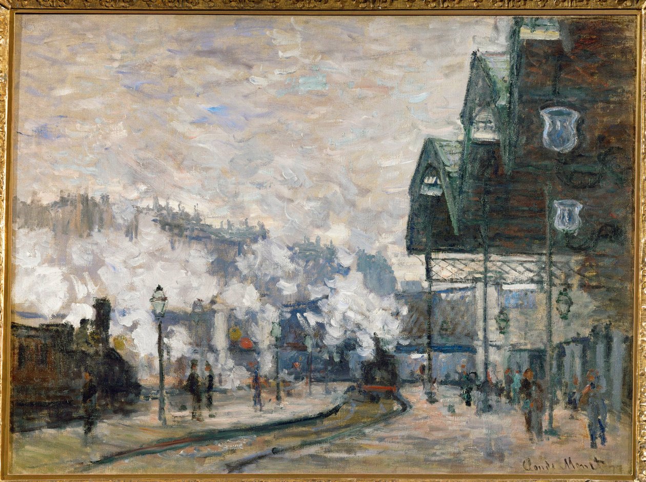Gare St. Lazare, as docas ocidentais (óleo sobre tela) de Claude Monet