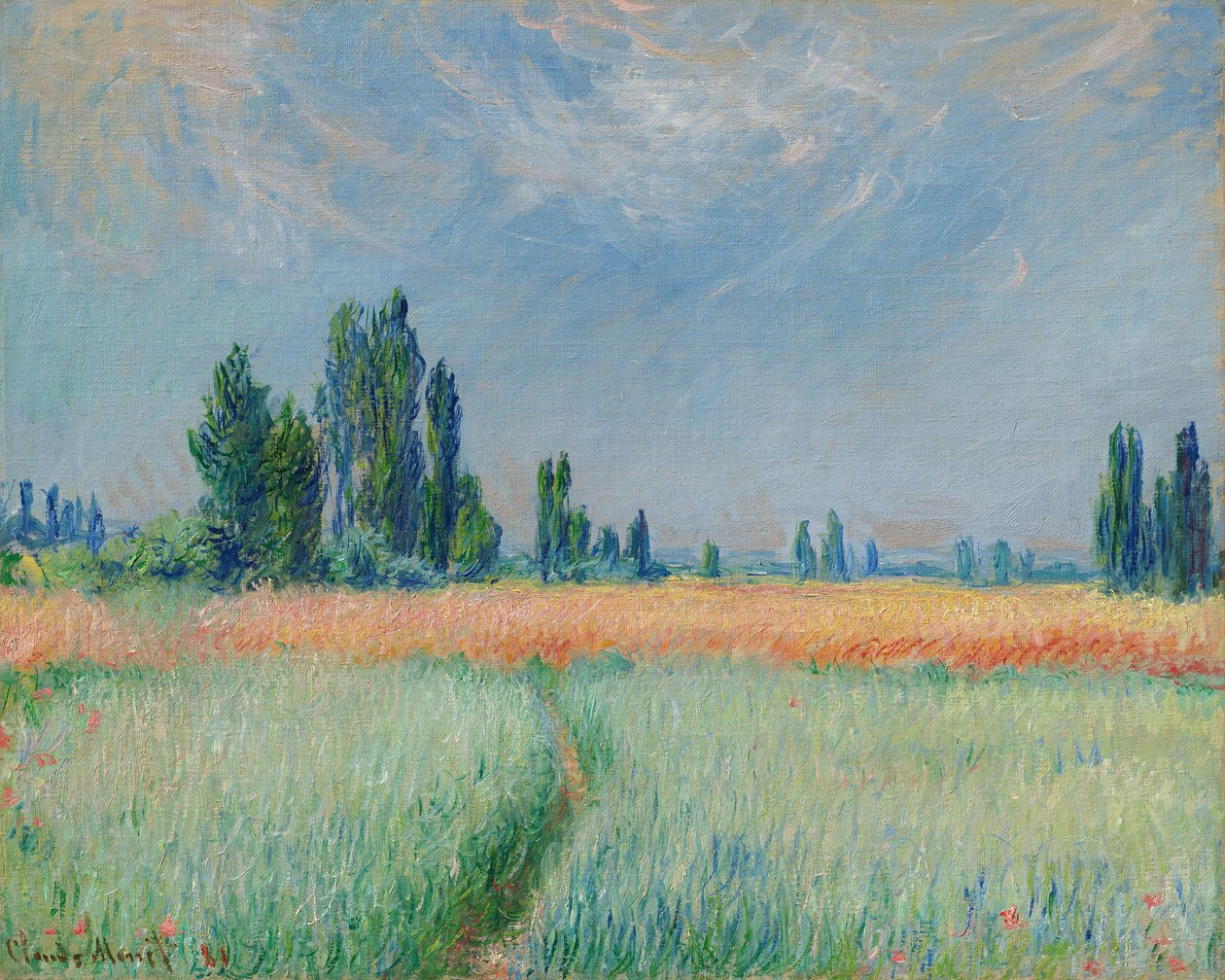 Alemão: Weizenfeld Wheatfield de Claude Monet