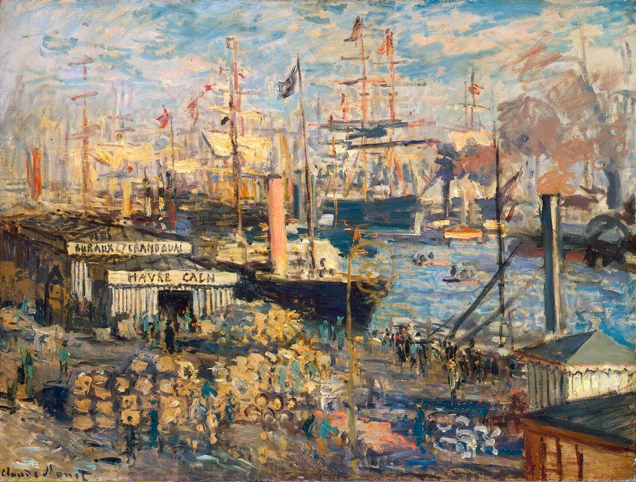 Grand Quai em Havre, 1872. de Claude Monet