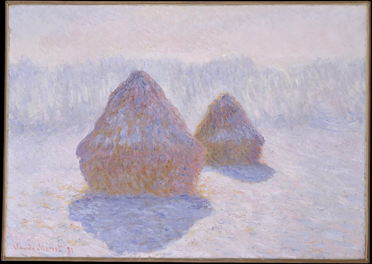 Palheiros (Efeito da neve e do sol) de Claude Monet